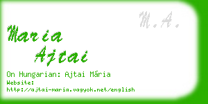 maria ajtai business card